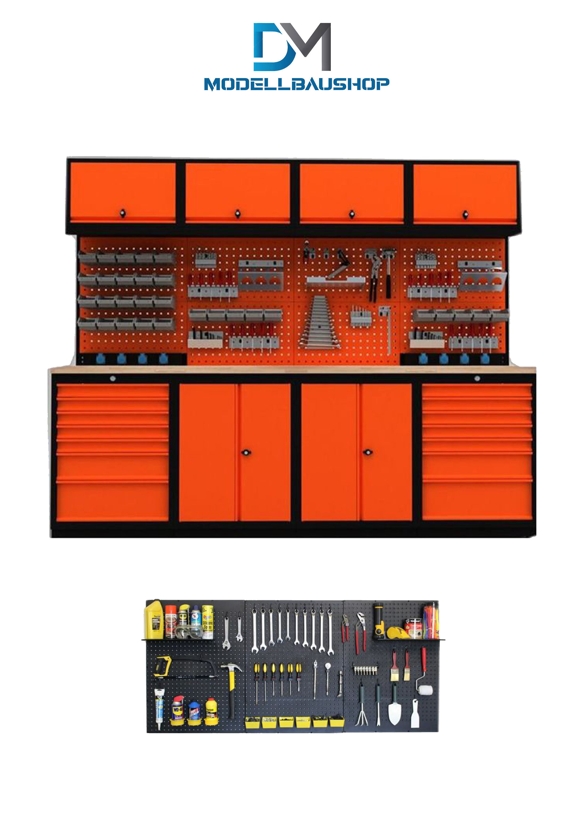 Werkstattwand 2 Werkbank Tisch Schrank Decal Diorama Modellbau 1:18