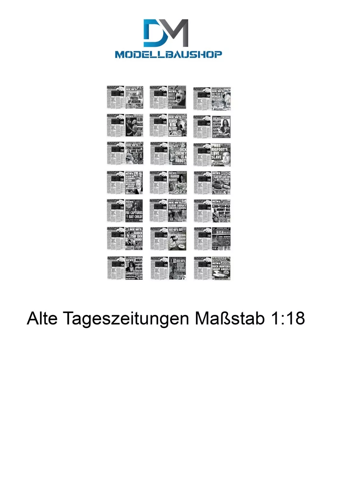 Alte Tageszeitungen 1:18 Diorama Modellbau Realistisch Werkstatt Garage