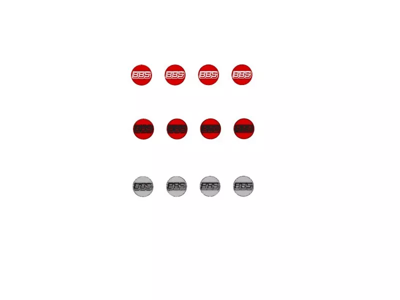 Nabendeckel für BBS Rot Felgendeckel Decal Alufelgen Modellauto Tuning 1:18
