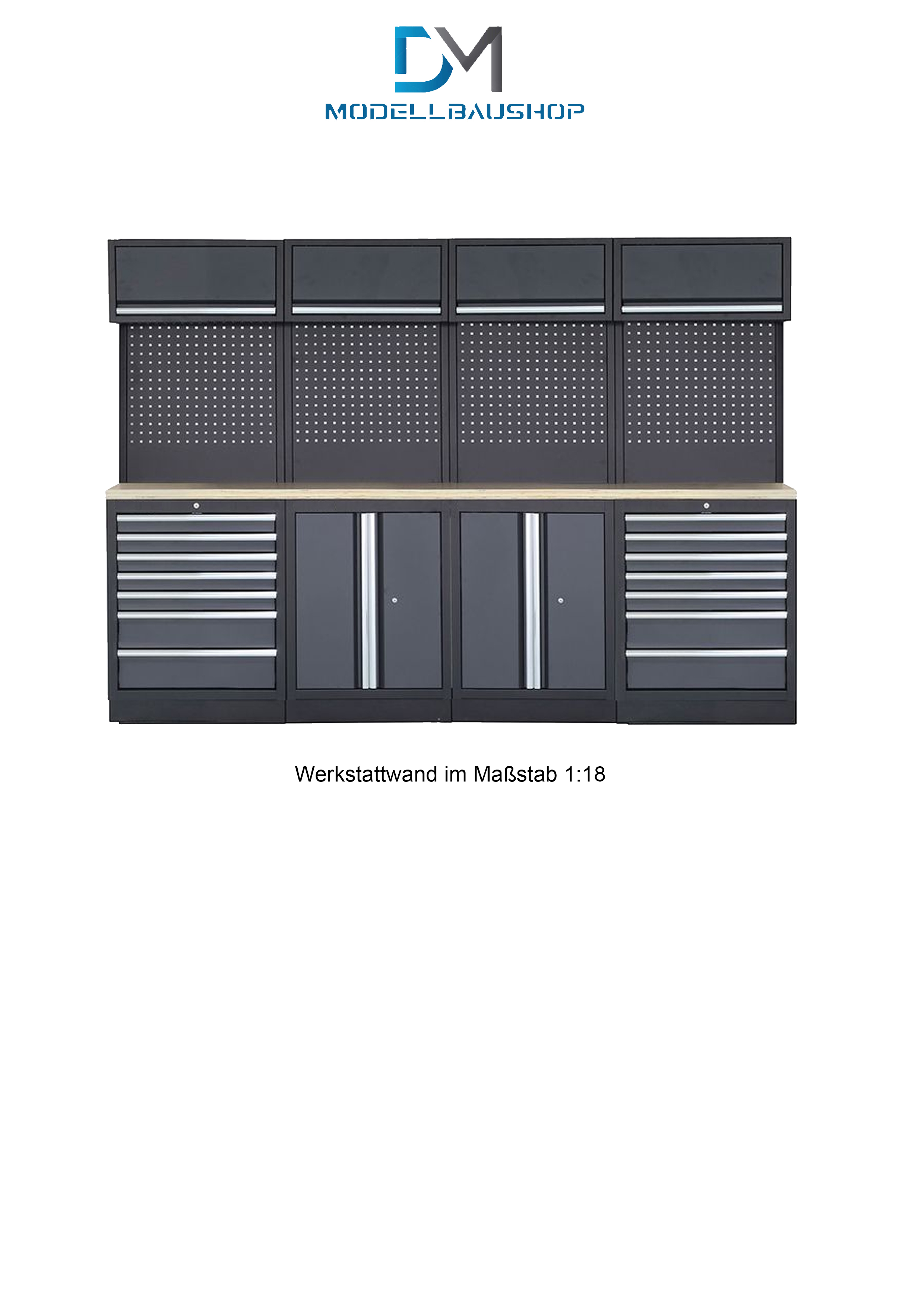 Werkstattwand Werkbank Tisch Schrank Decal Diorama Modellbau 1:18
