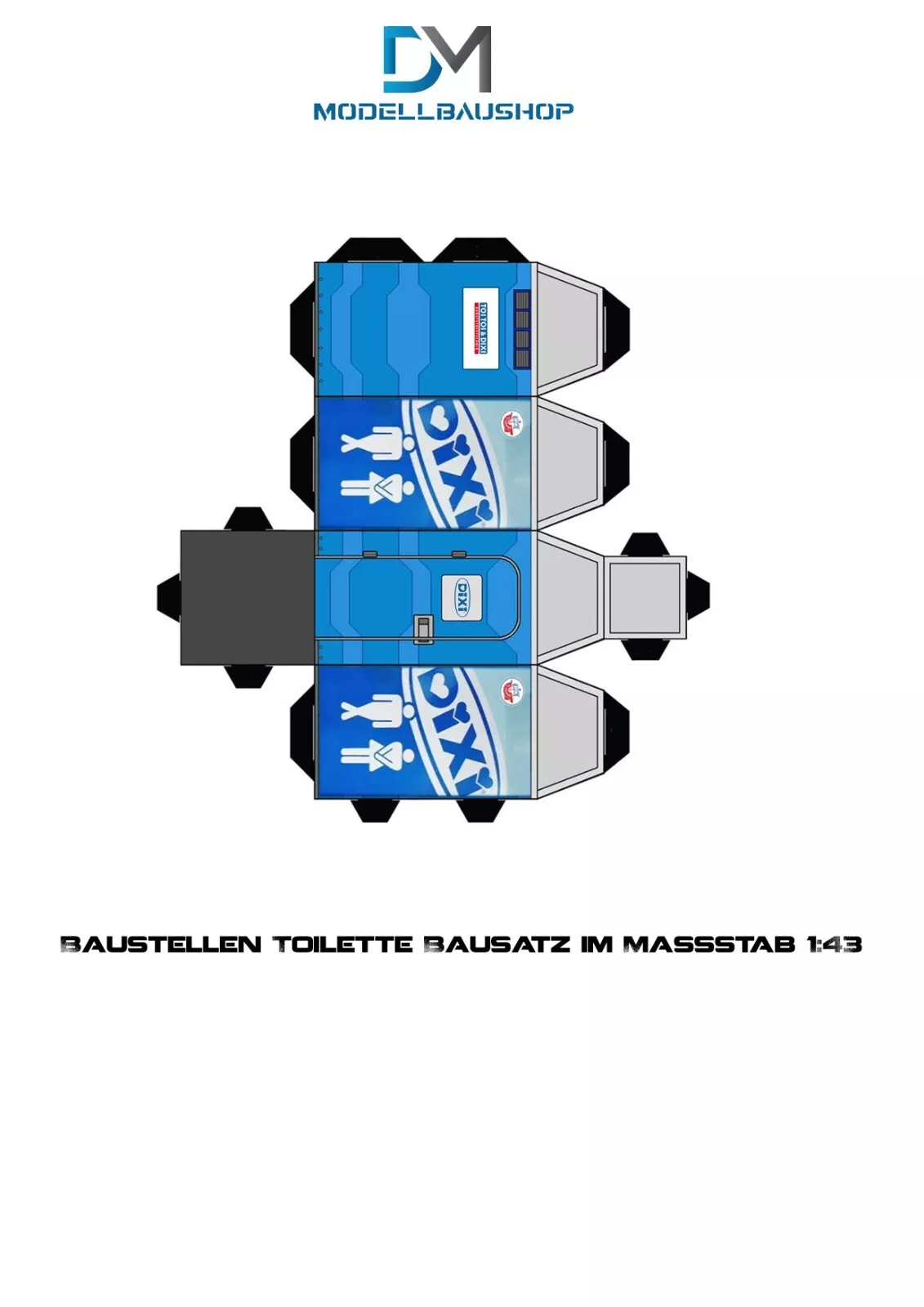 Baustellen Toilette DIXI Klo 1:43 Diorama Modellbau Realistisch Bausatz