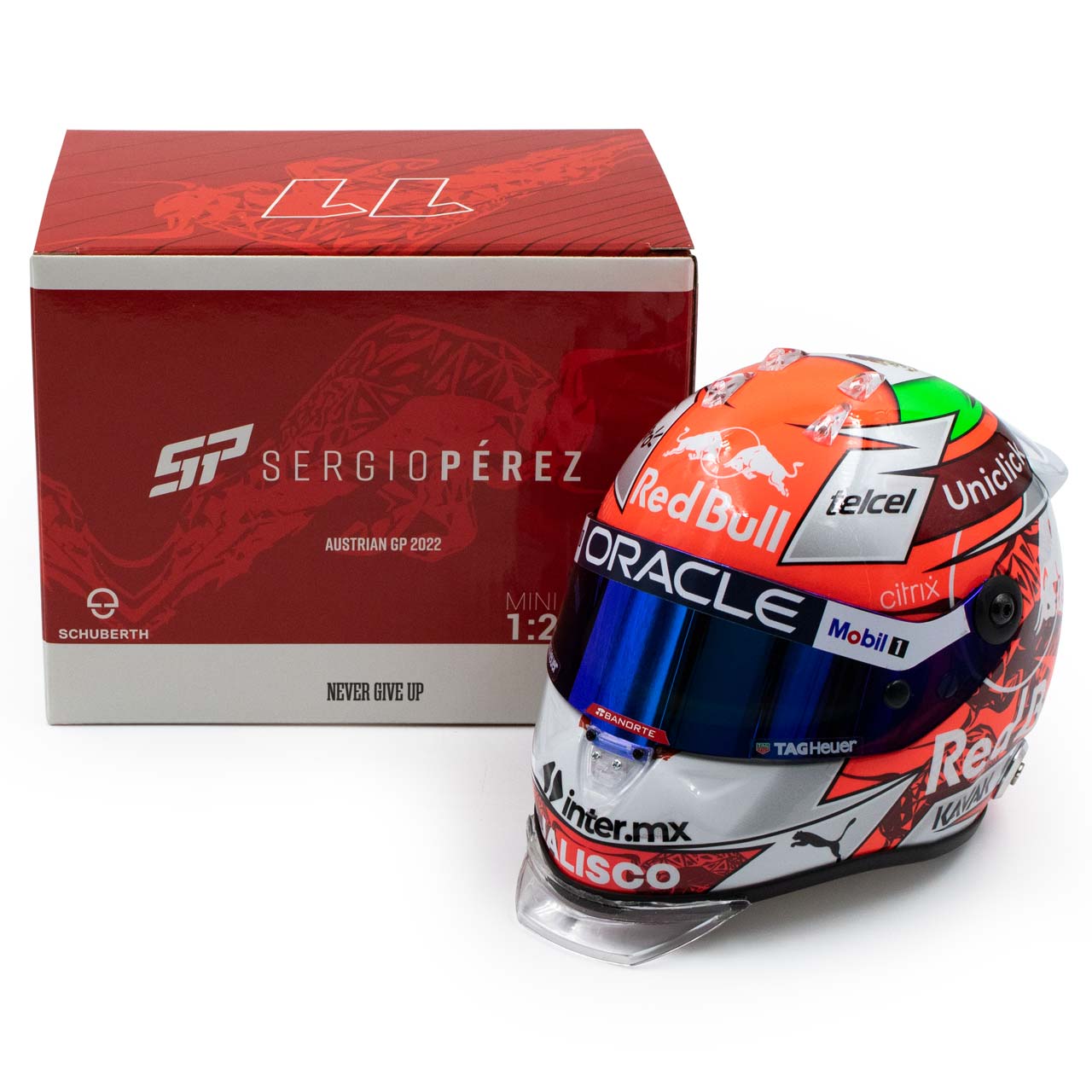 Sergio Pérez Miniaturhelm Formel 1 Österreich GP 2022 1:2