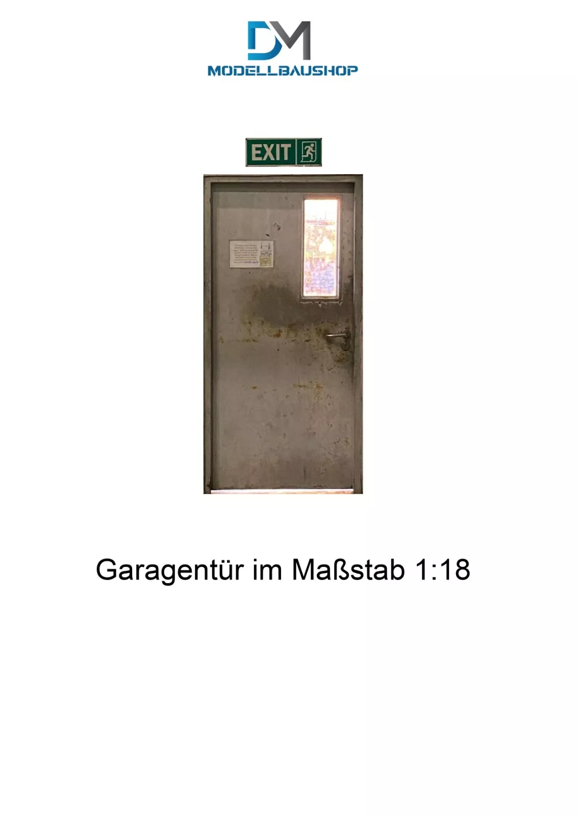 Garage Werkstatt Tür Notausgang Decal Diorama Modellbau 1:18