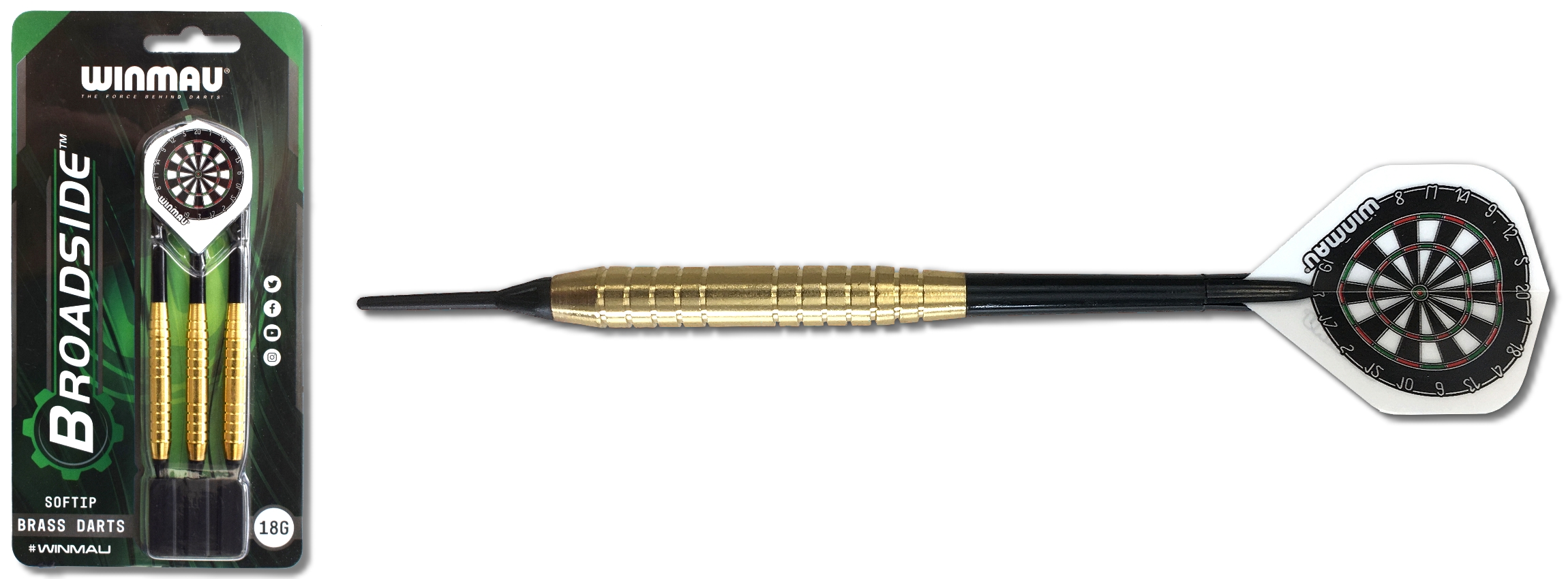 Winmau - Softdart Broadside Brass 18 gr.