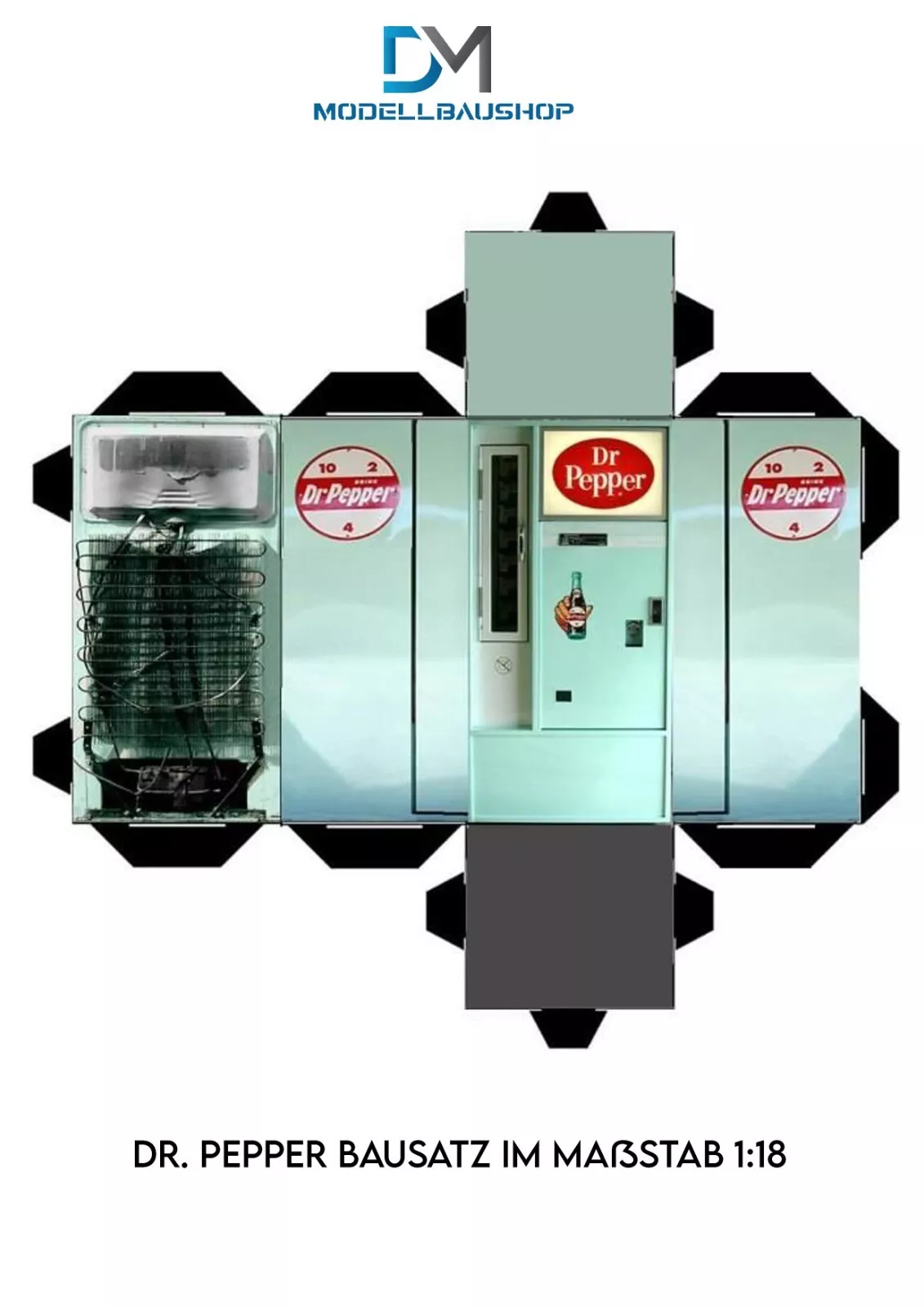Getränke Automat Dr. Pepper 1:18 Diorama Modellbau Realistisch Bausatz Vintage