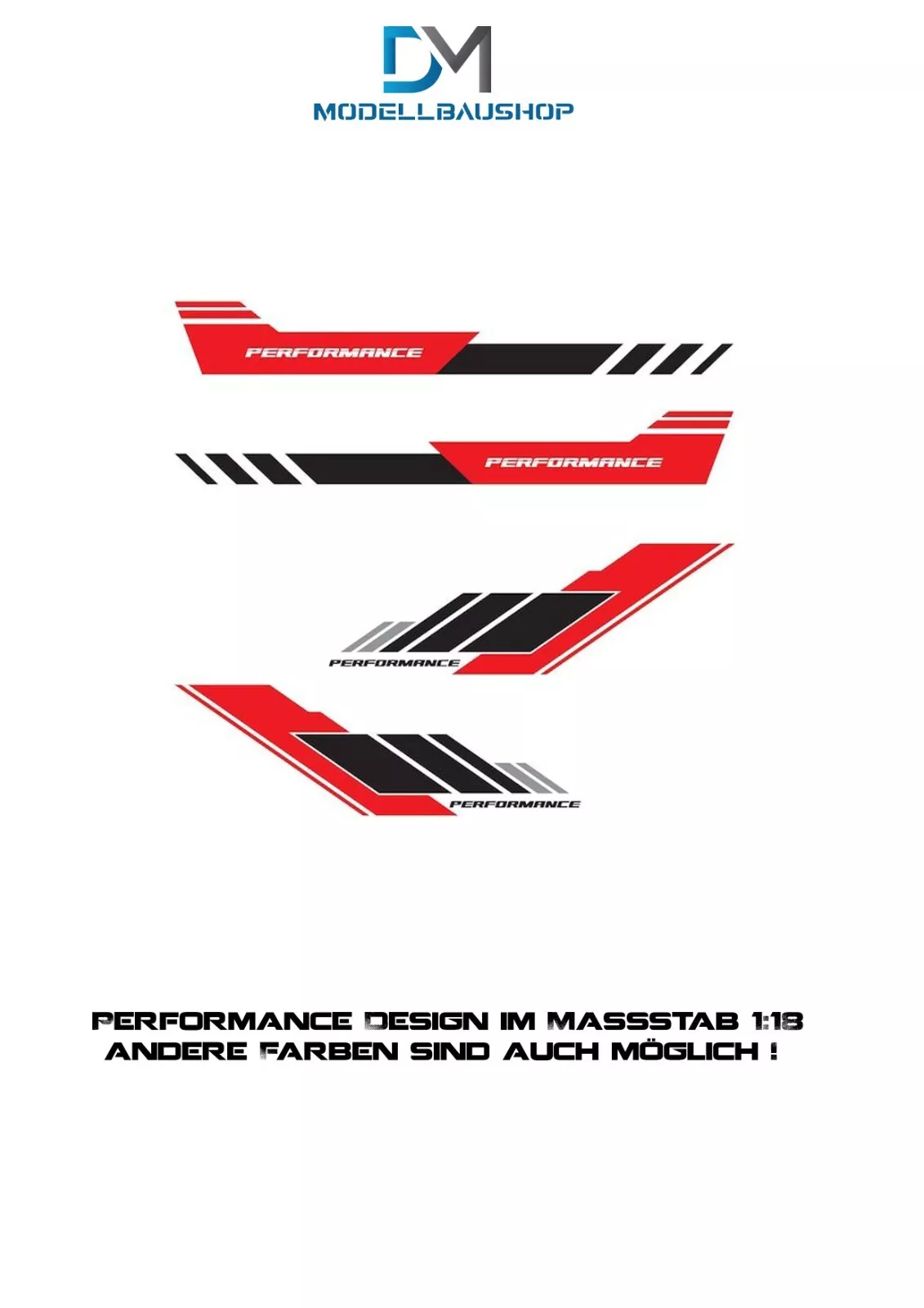 Performance Folie Design Decal Diorama Modellbau 1:18 Modellauto Tuning