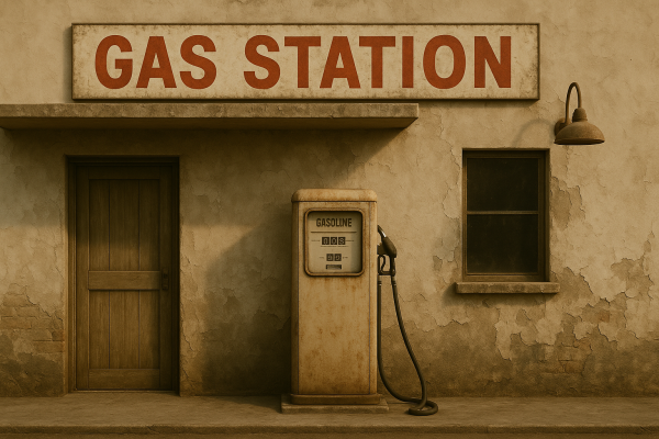 Decal Diorama Fassade Tankstelle Vintage 1:18 1:24 1:43 selbstklebend