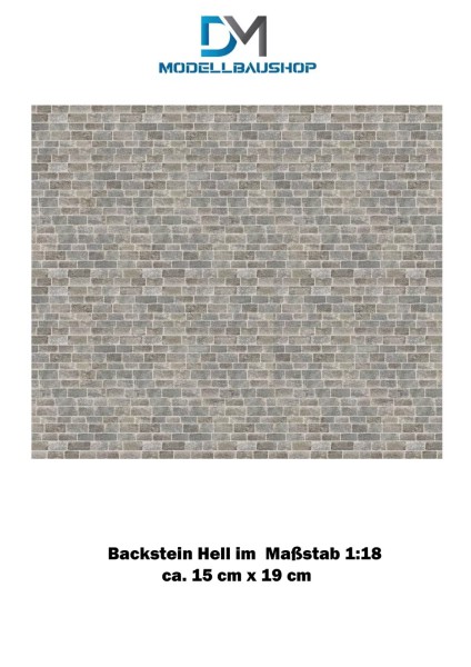 Backsteinwand Hell Mauer Decal Diorama Modellbau 1:18