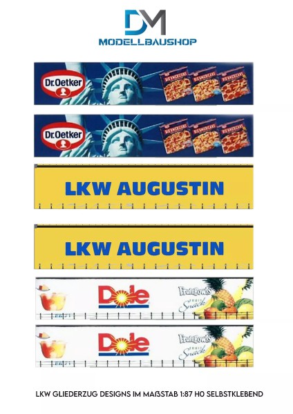 LKW Auflieger Livery 14 Folie Design Selbstklebend H0 1:87 Modellbau