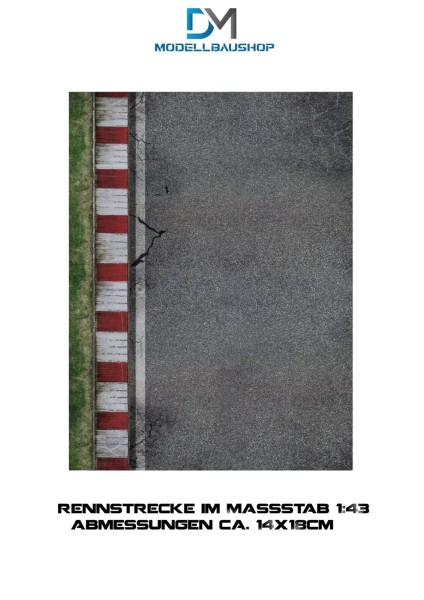 Decal Diorama Rennstrecke Asphalt Curbs 1:43 Modellauto 14x18 cm selbstklebend