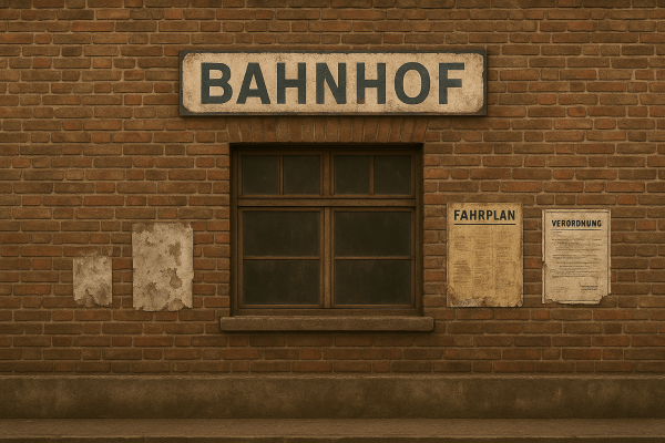 Decal Diorama Fassade Bahnhof Vintage 1:18 1:24 1:43 selbstklebend