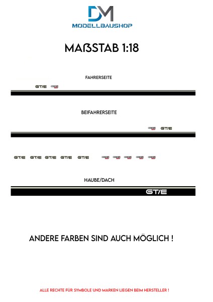 Decalbogen für Opel Manta/Kadett Modellauto 1:18 Tuning Retro Kult