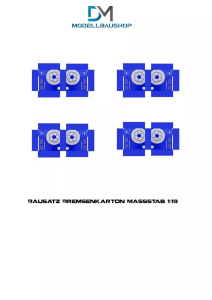 Bremsen Karton Lieferung Diorama 1:18 Tuning Bausatz Modellauto Teile