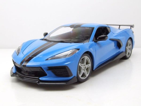 Chevrolet Corvette Stingray (C8), blau/schwarz, 2020 1:18