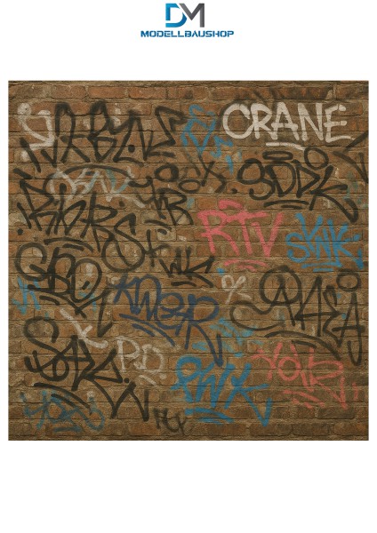Decal Diorama Mauer Wand Grafitti 1:18 selbstklebend