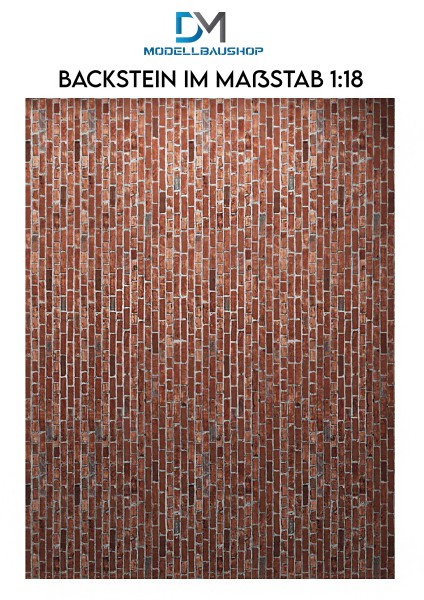 Backsteinwand Mauer Decal Diorama Modellbau 1:18
