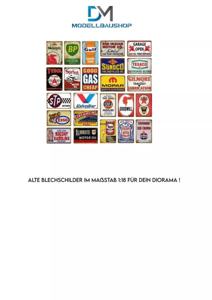 Alte Blechschilder 2 Tuning 1:18 Diorama Modellbau Realistisch Werkstatt Garage