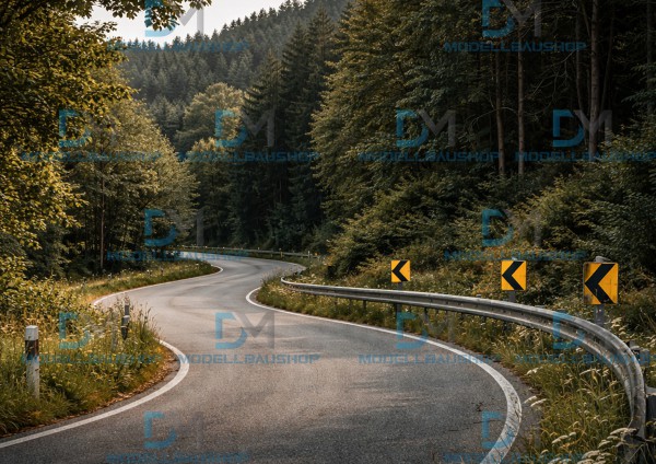 Rückwand Diorama Landstraße Decal Modellbau Szene Tuning 1:18-1:43