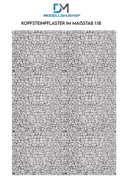 Kopfsteinpflaster Pflastersteine Decal Diorama Modellbau 1:18