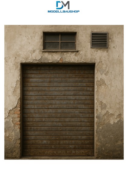 Decal Diorama Werkstatt FassadeTor Alt Gebäude 1:18 selbstklebend