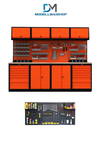 Werkstattwand 2 Werkbank Tisch Schrank Decal Diorama Modellbau 1:18