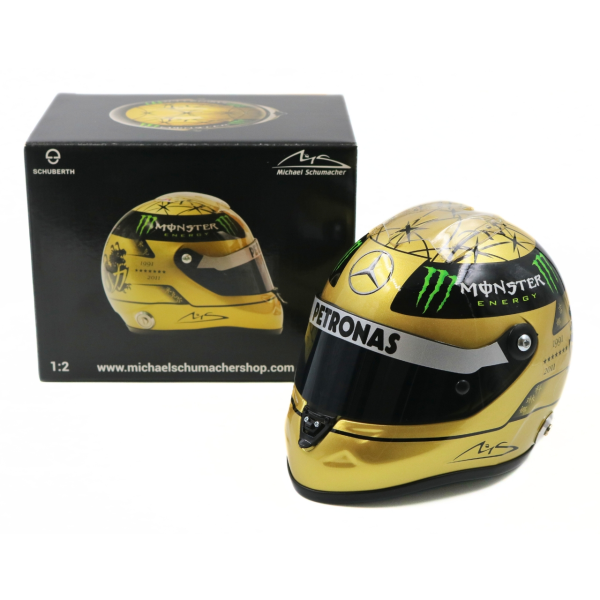 Michael Schumacher Spa 2011 Gold-Helm 1:2